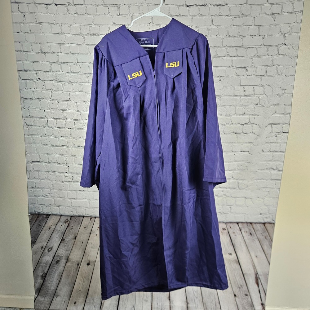 LSU Tigers Oak Hall GreenWeaver Graduation Gown Purple Unisex 5'6" to 5'8"